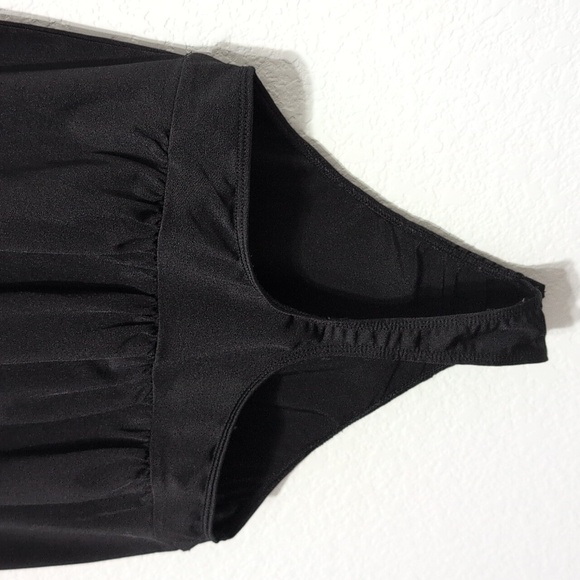 EXPRESS Satin Black Flutter Sleeve Wrap Front Bodysuit Women's Size Small - Picture 10 of 13